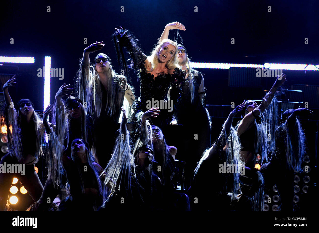 Singer Katherine Jenkins performs on stage at the Welcome to Wales concert at the Millennium Stadium in Cardiff ahead of the Ryder Cup. Stock Photo