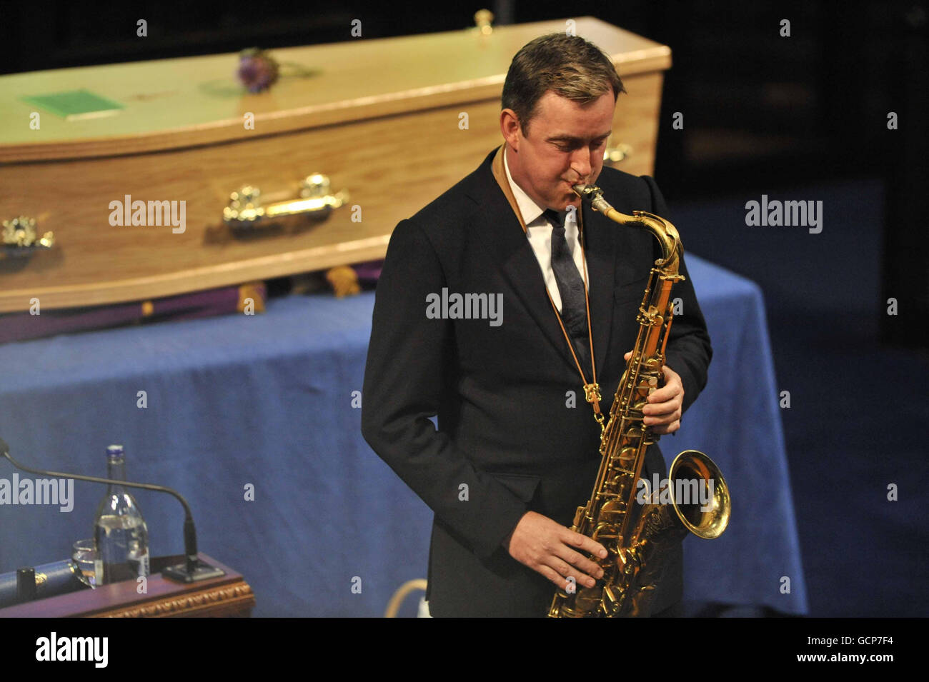 Musician Tommy Smith plays a saxophone piece he improvised to