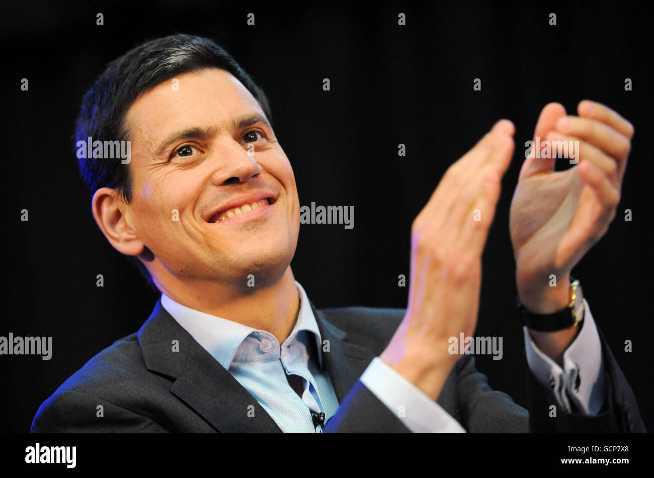 David Miliband addresses a Movement For Change rally, as part of his campaign to win the Labour Party leadership, at Emmanuel Hall, Westminster Hall, London. Stock Photo