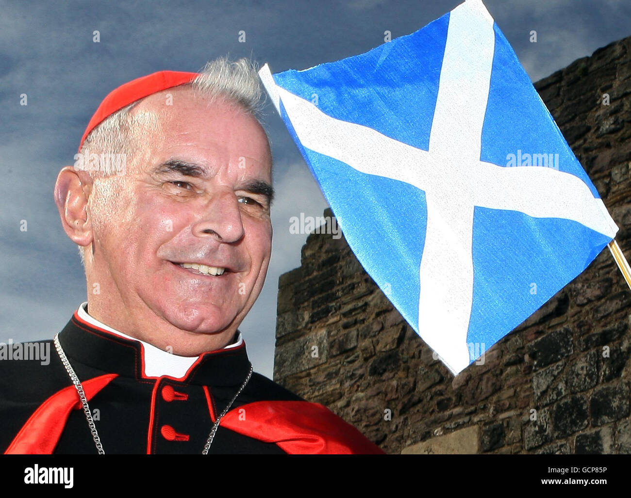 Cardinal Keith O'Brien at Edinburgh Castle where he announced that