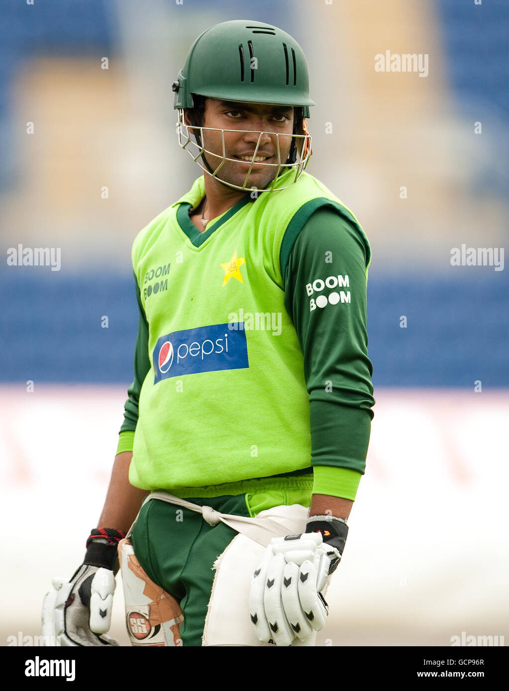 Umal Pakistan's Umal Akmal during the nets session at the SWALEC Stadium ...