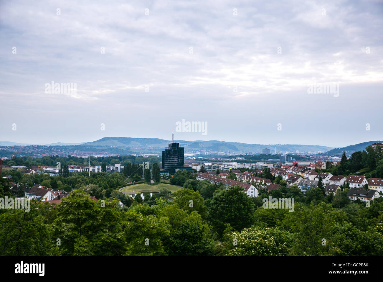 panorama View of the city of Stuttgart in Germany Stock Photo