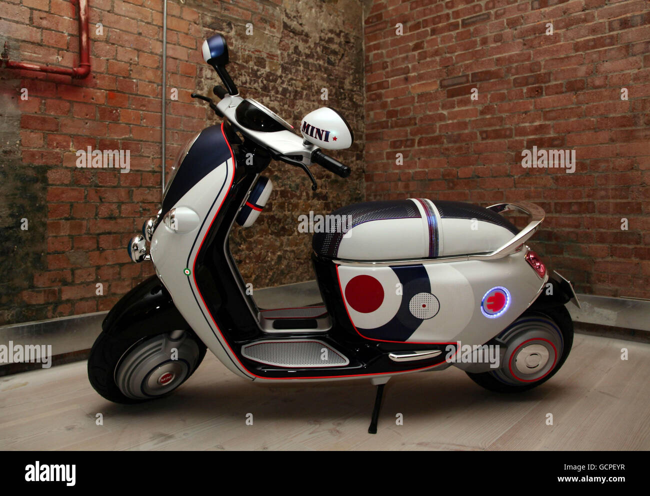 A general view of the new Mini Scooter E Concept at The Vinyl Factory in London. Stock Photo