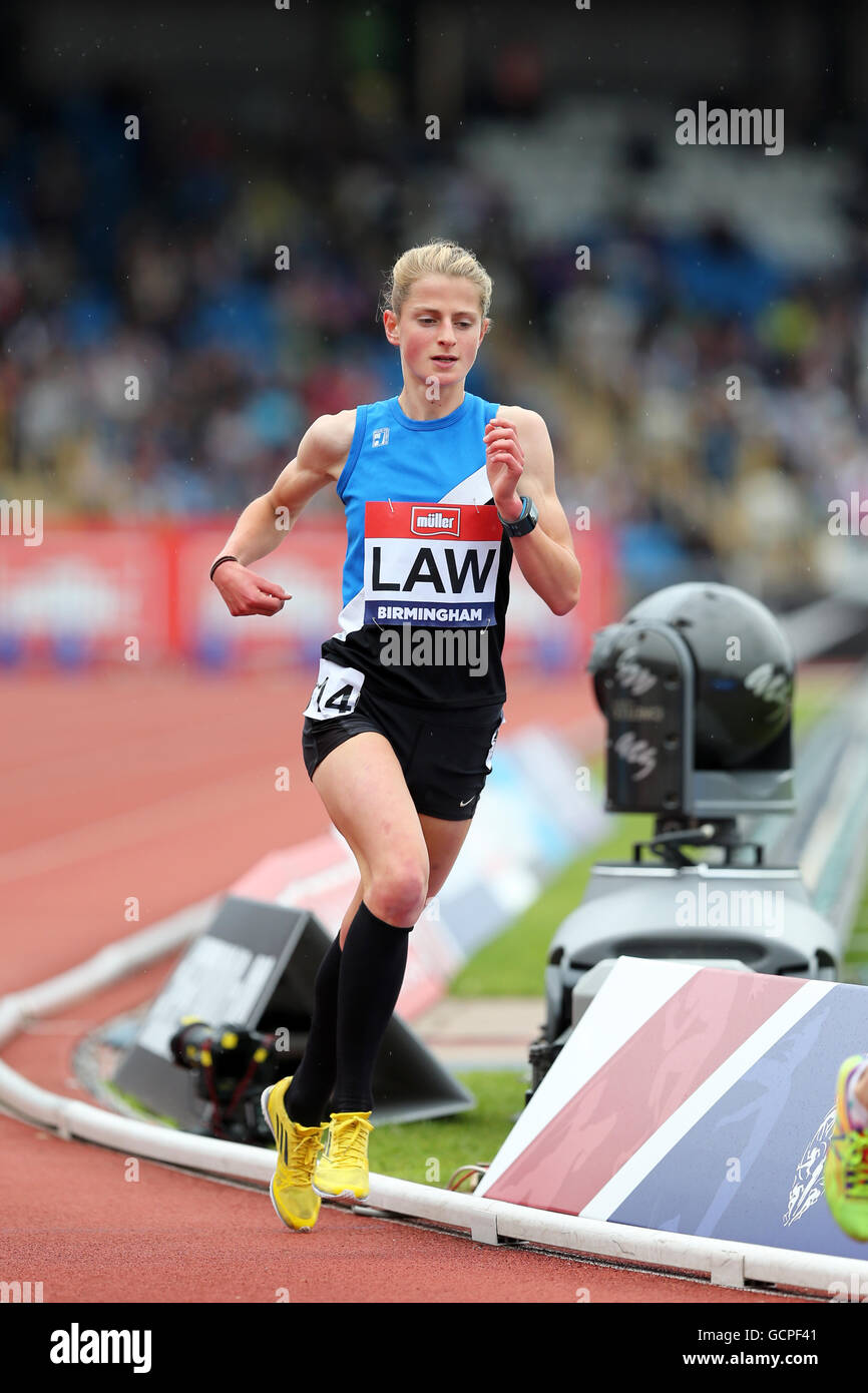 Phoebe LAW running in the Women's 5000m - Final, 2016 British Championships, Birmingham Alexander Stadium UK. Stock Photo