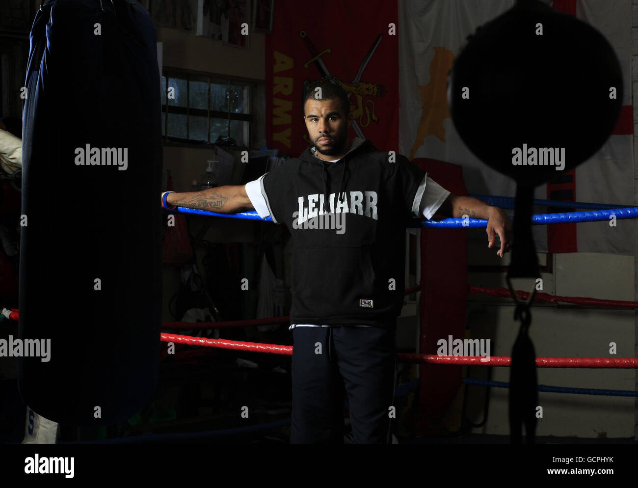 Leicester boxer Rendall Munroe during a training session Stock Photo