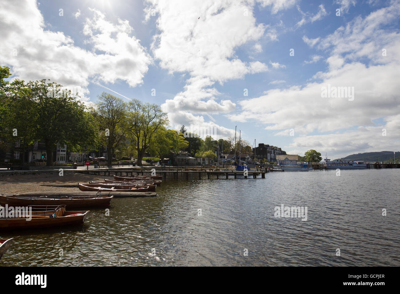 Waterhead Ambleside Lake Windermere traditional wooden rowing boats
