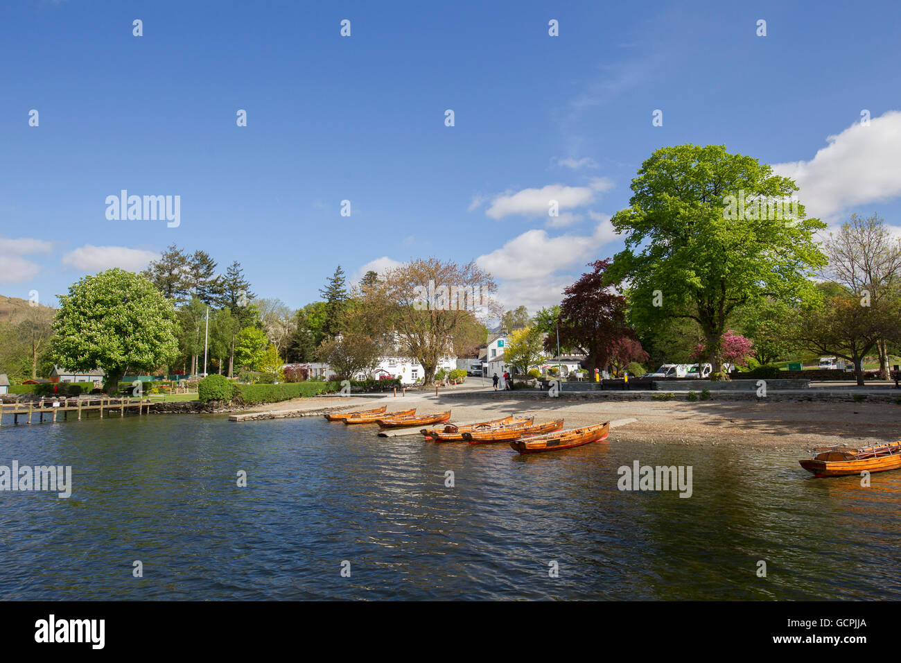 Waterhead Ambleside Lake Windermere traditional wooden rowing boats