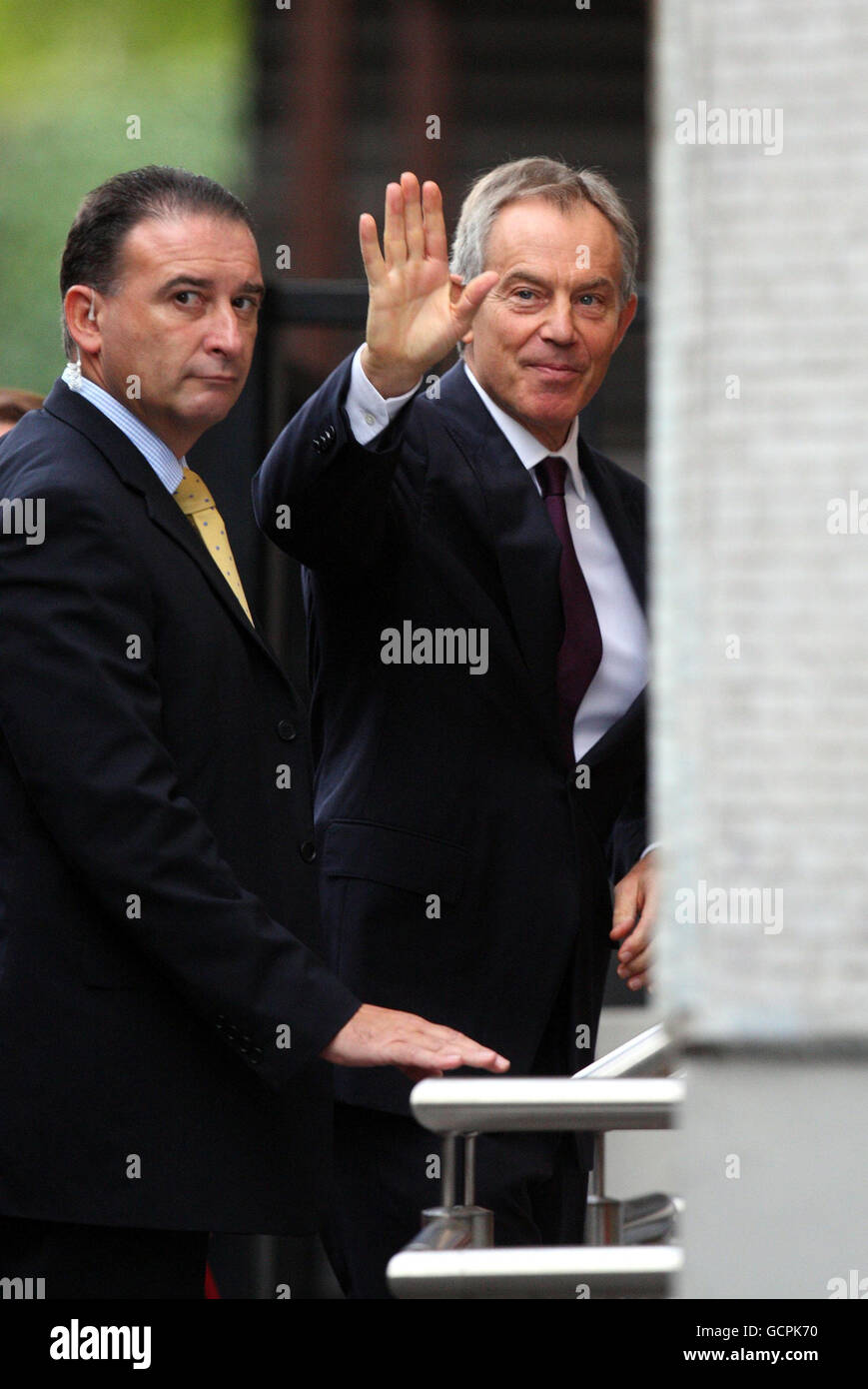 Tony Blair arrives at the ITV Studios in central London before