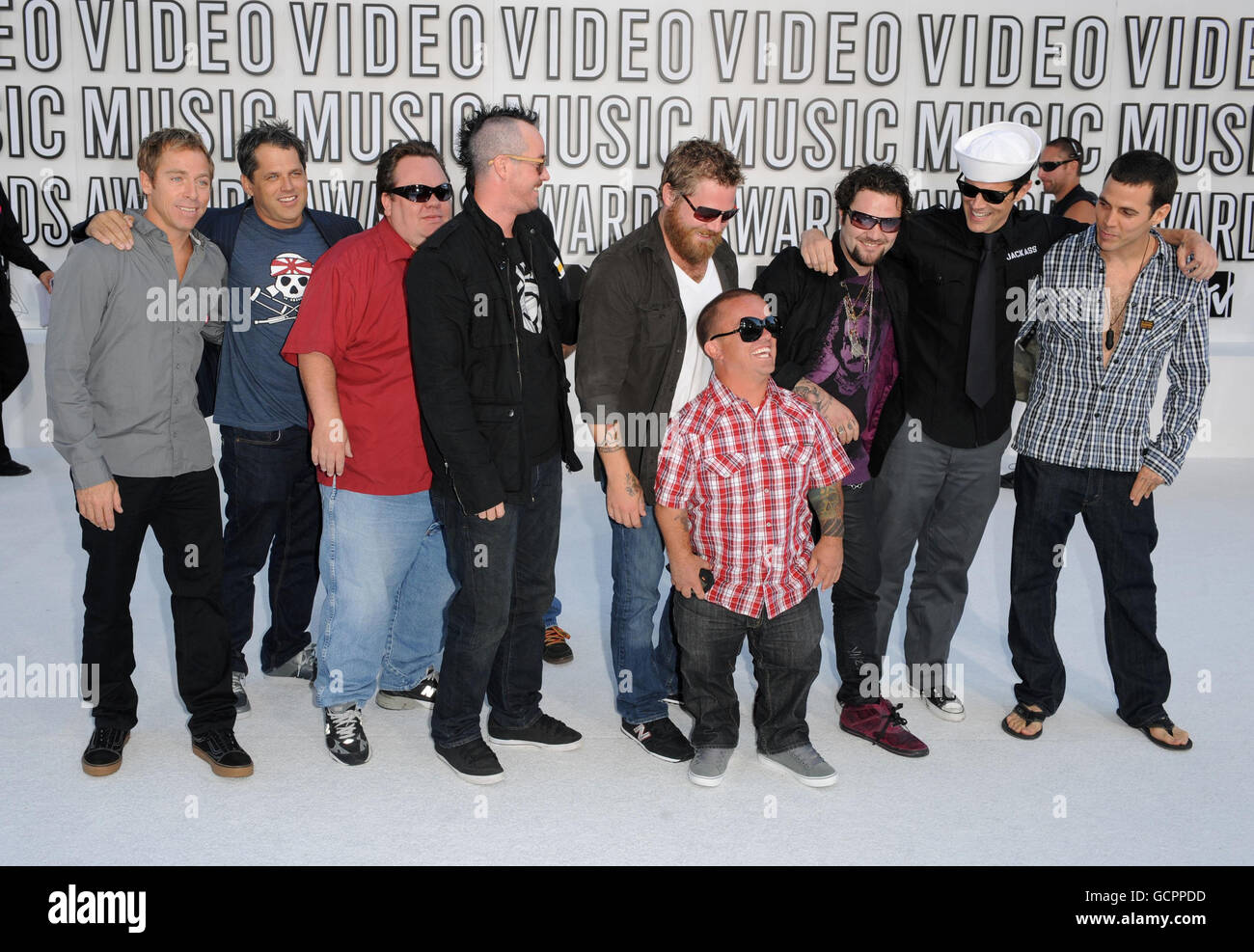 The cast jackass 3d arriving mtv video music awards 2010 hires stock