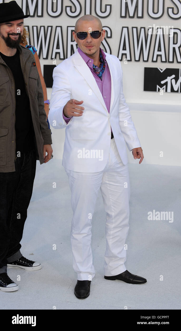 Pitt Bull arriving at the MTV Video Music Awards 2010, Nokia Theatre, Los Angeles, USA. Stock Photo