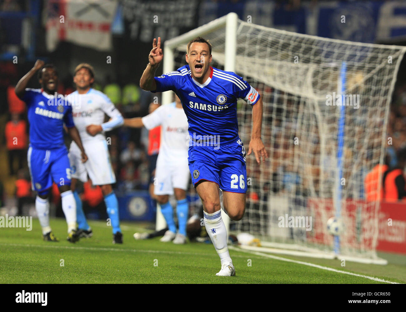 Soccer chelsea full length celebrating goalpost mangms hli wip hires stock photography and