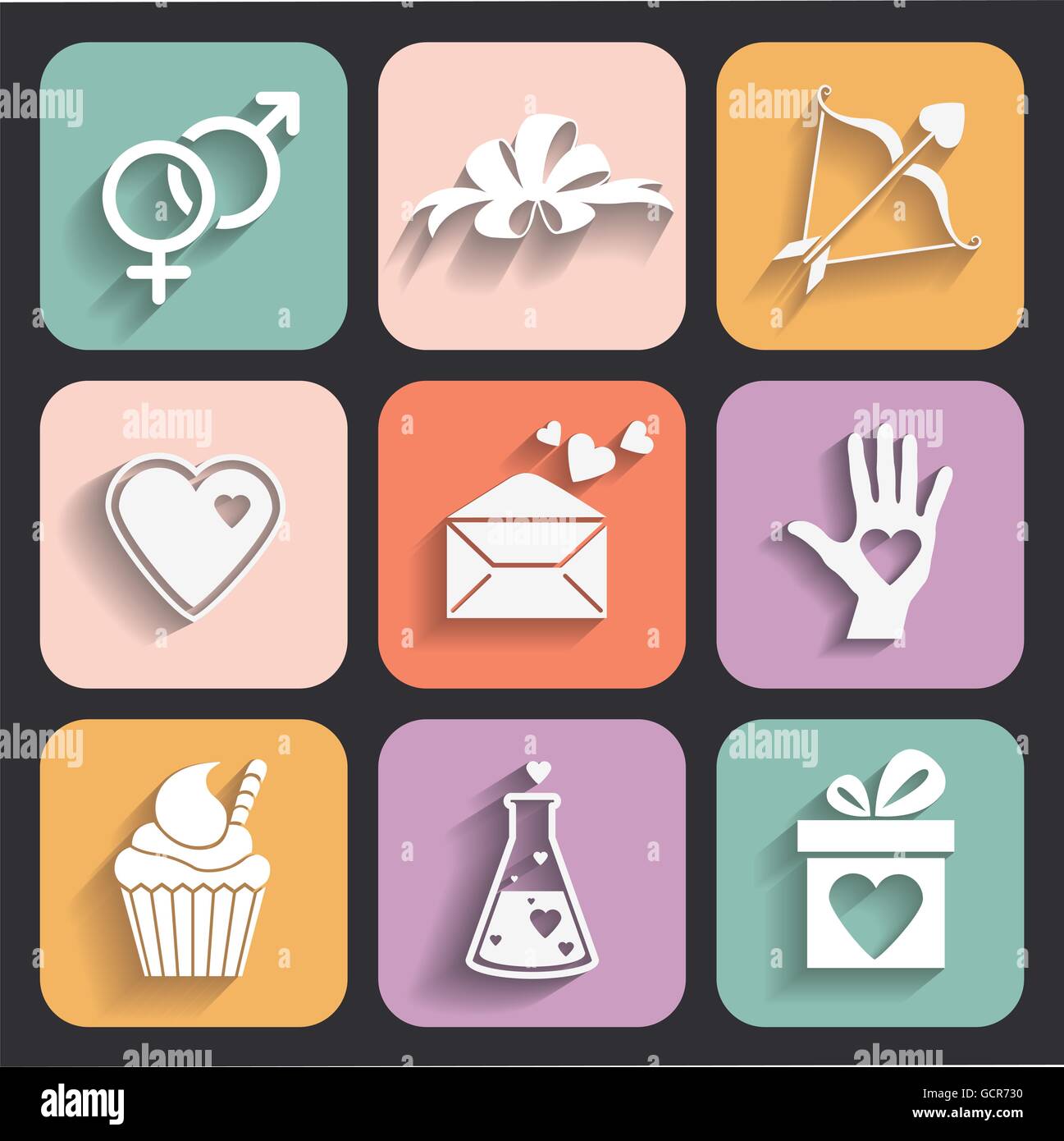 Valentine day icons collection Stock Vector Images - Alamy
