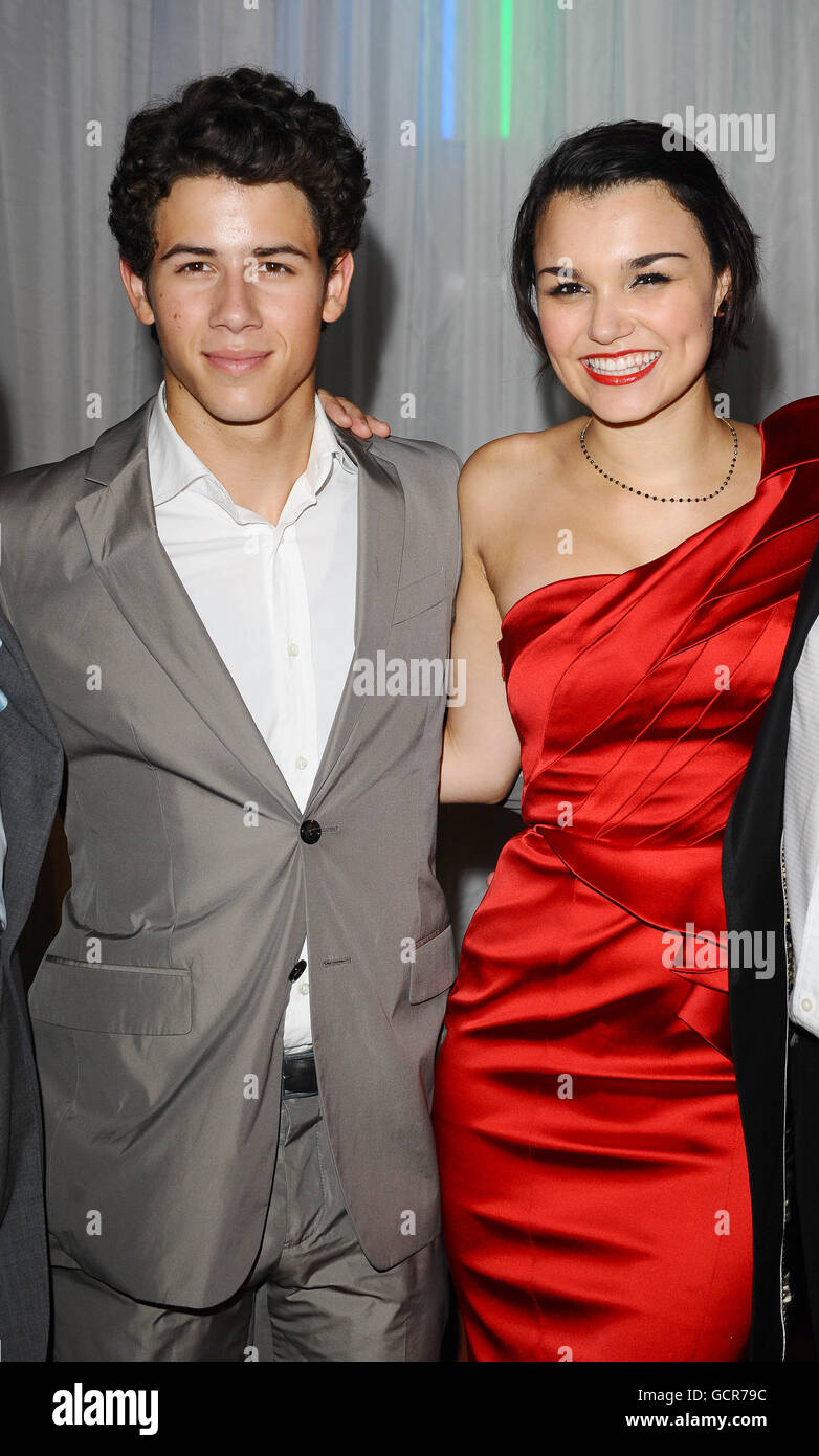 Nick Jonas and Samantha Barks at the after party of the Les Miserables