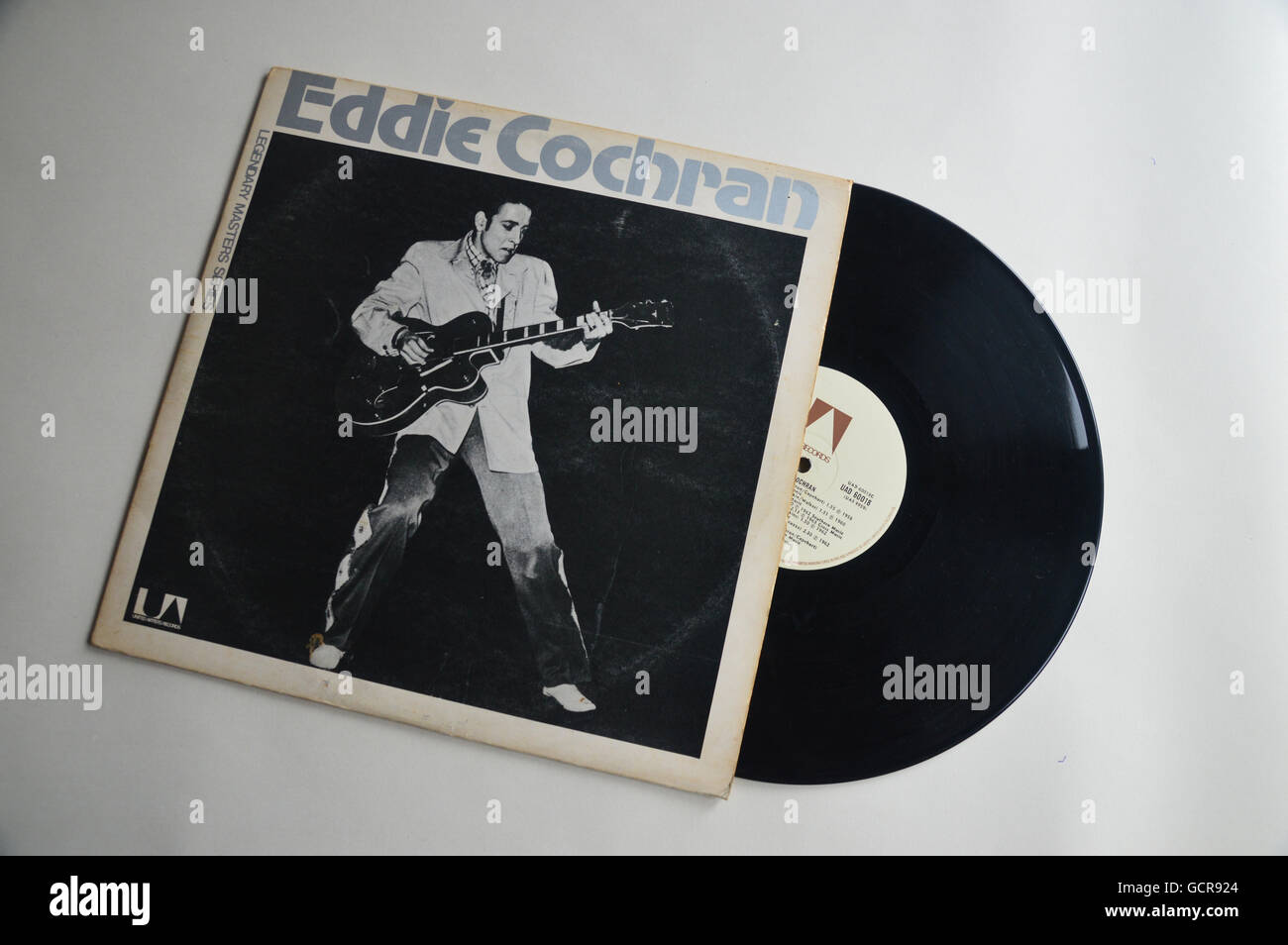 1950's Rock and Roll Star Eddie Cochran's Double Record Album Cover by United Artists Stock Photo
