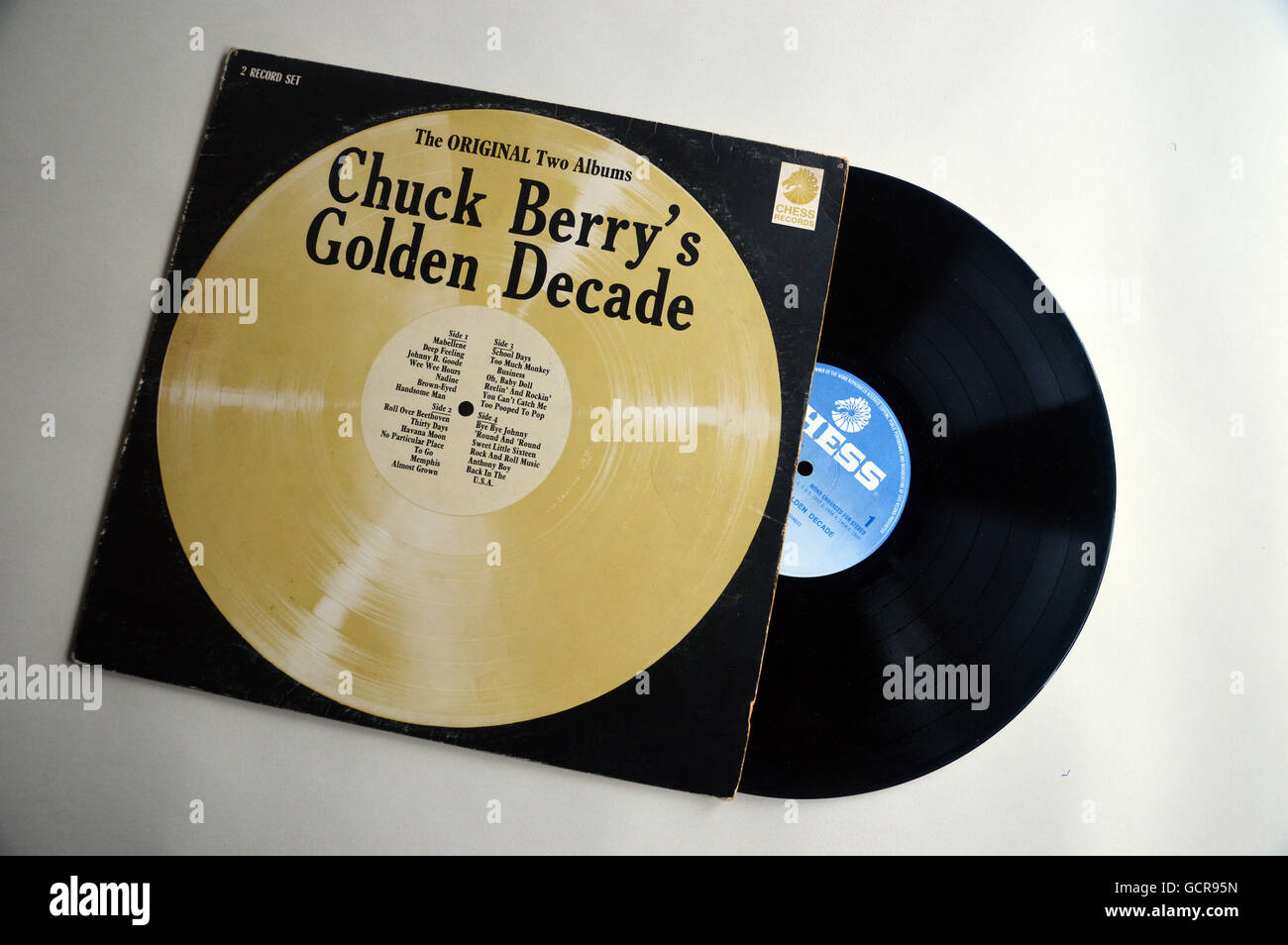 Chuck Berry's Golden Decade Double Record Album Cover by Chess Records. Stock Photo