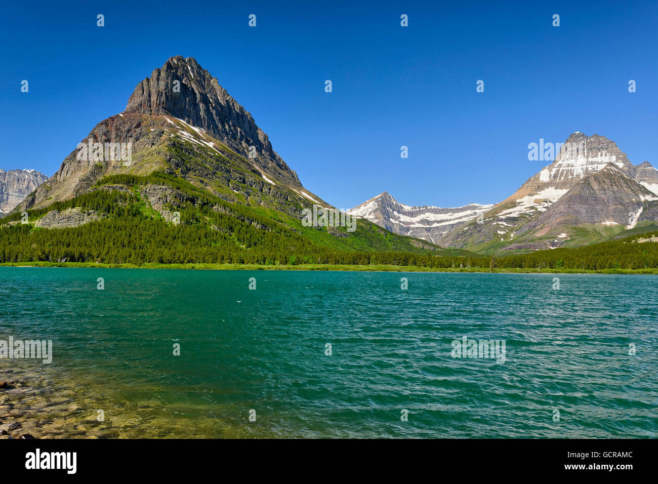 Clements Mountain and Hidden Lake, Glacier National Park, Montana Stock Photo