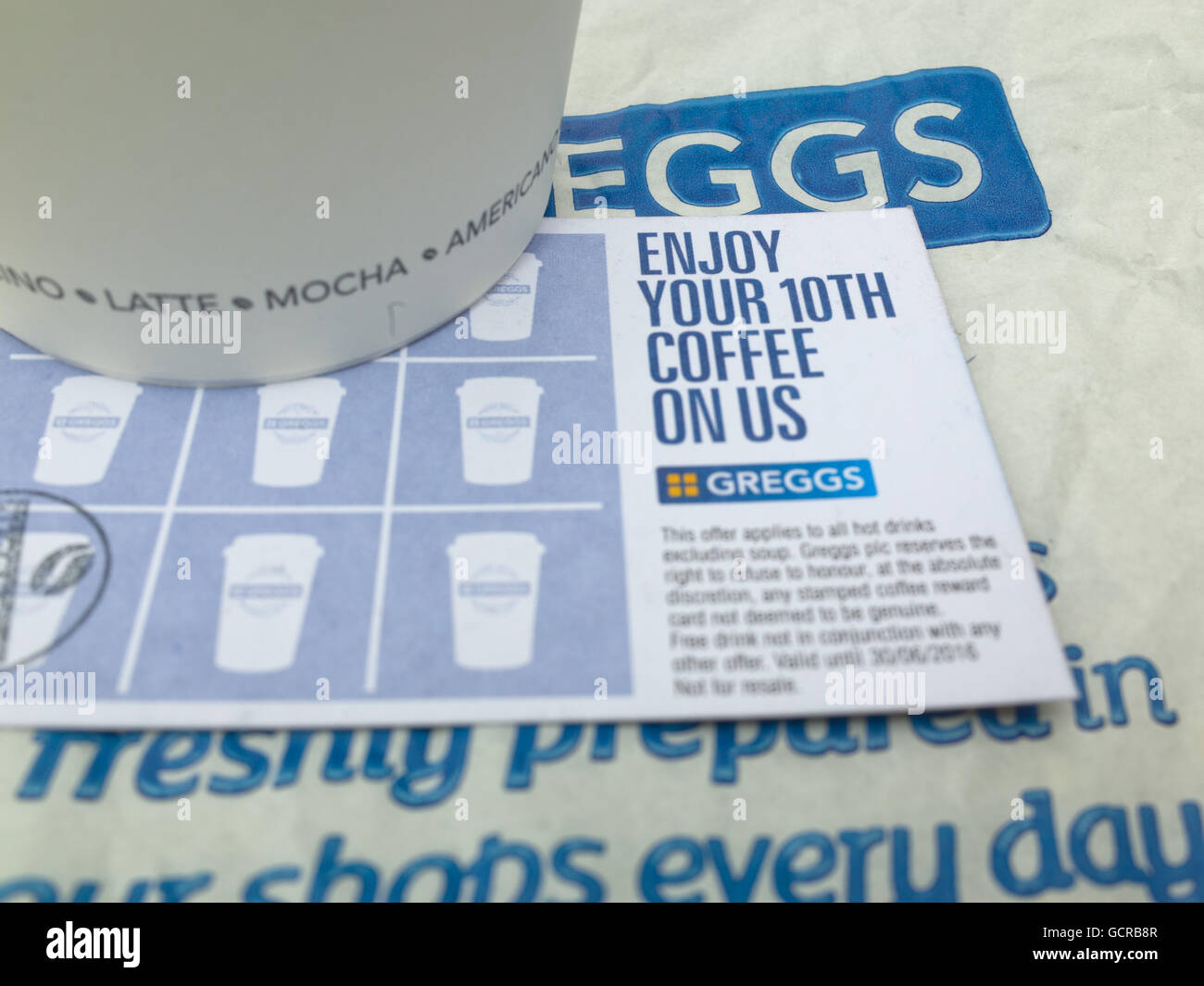 Greggs loyaty card UK Stock Photo 111151847 Alamy