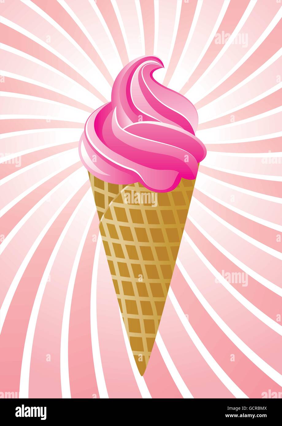 vector icecream cone on retro background Stock Vector Image & Art - Alamy