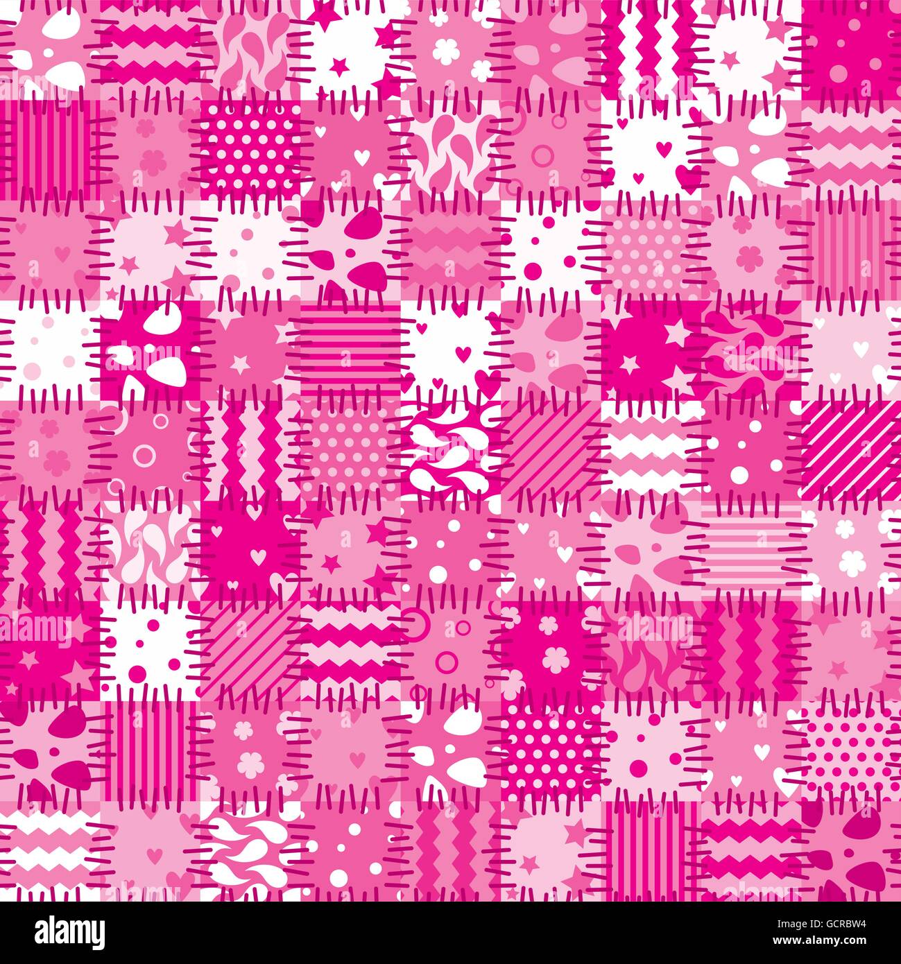 vector pink patchwork art background Stock Vector