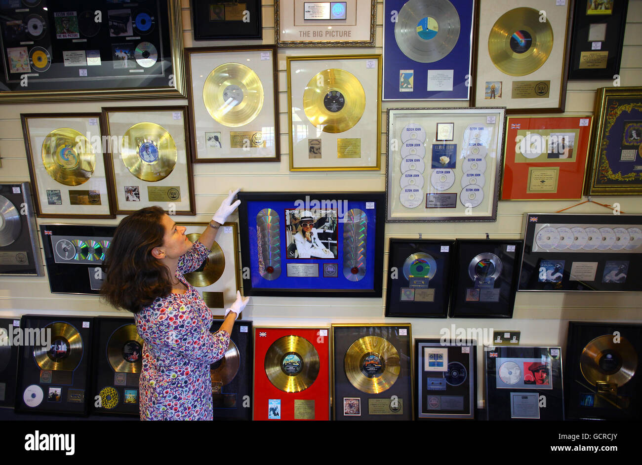 Elton John memorabilia auction Stock Photo Alamy