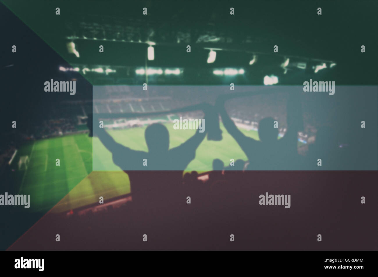 sport stadium with fans and blending Kuwait flag Stock Photo Alamy