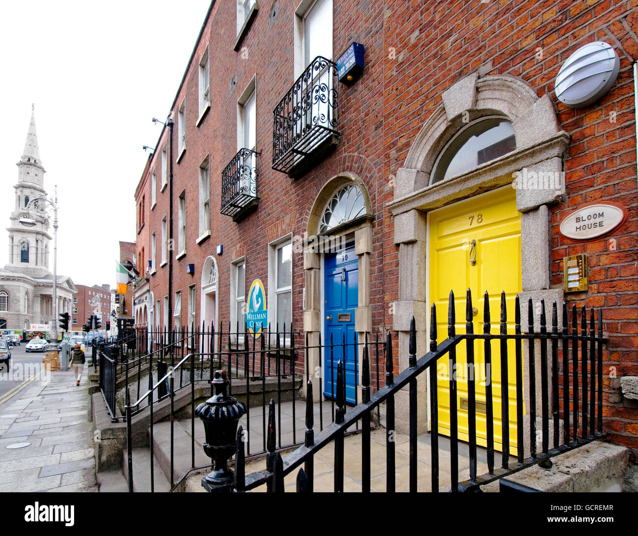 Doorways of house in Eccles Street, Dublin, made famous by