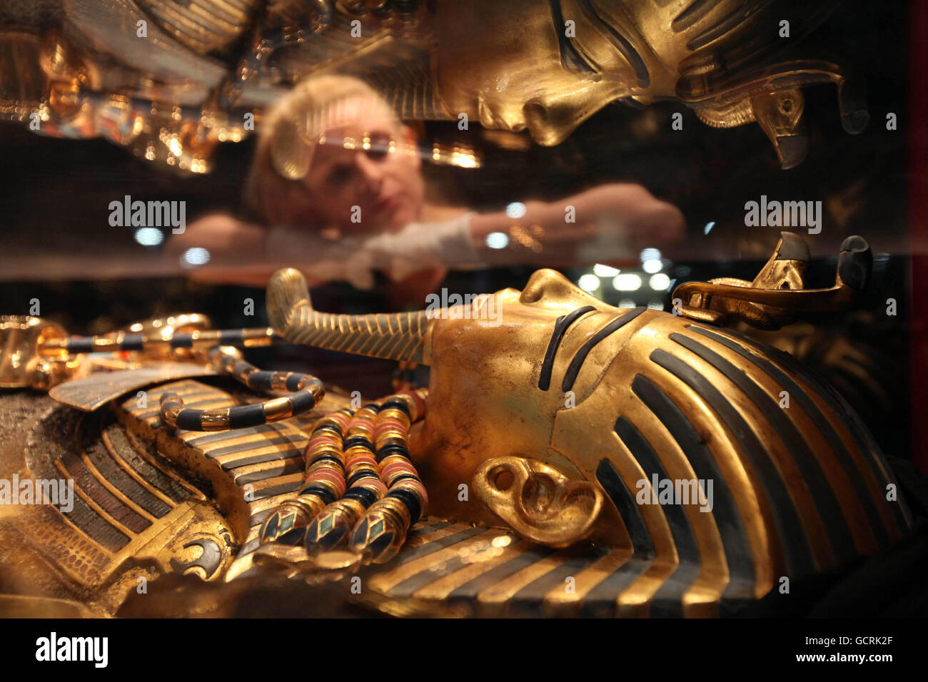 Tutankhamun His Tomb and His Treasures exhibition Stock Photo