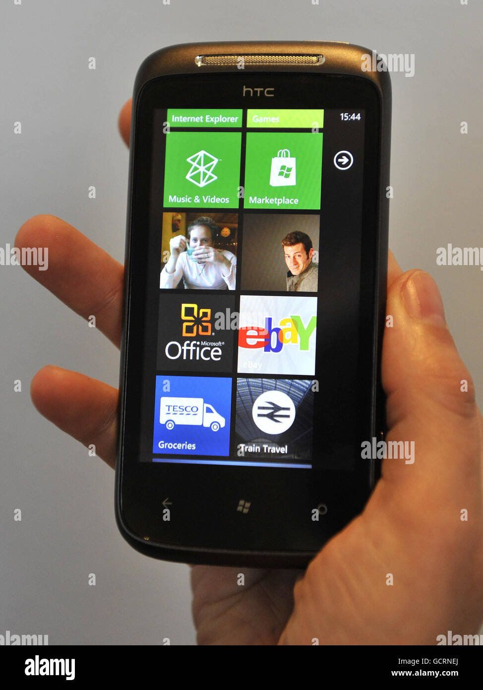 Htc Operating System A person uses an HTC phone at the ICA in London running the new Windows ...