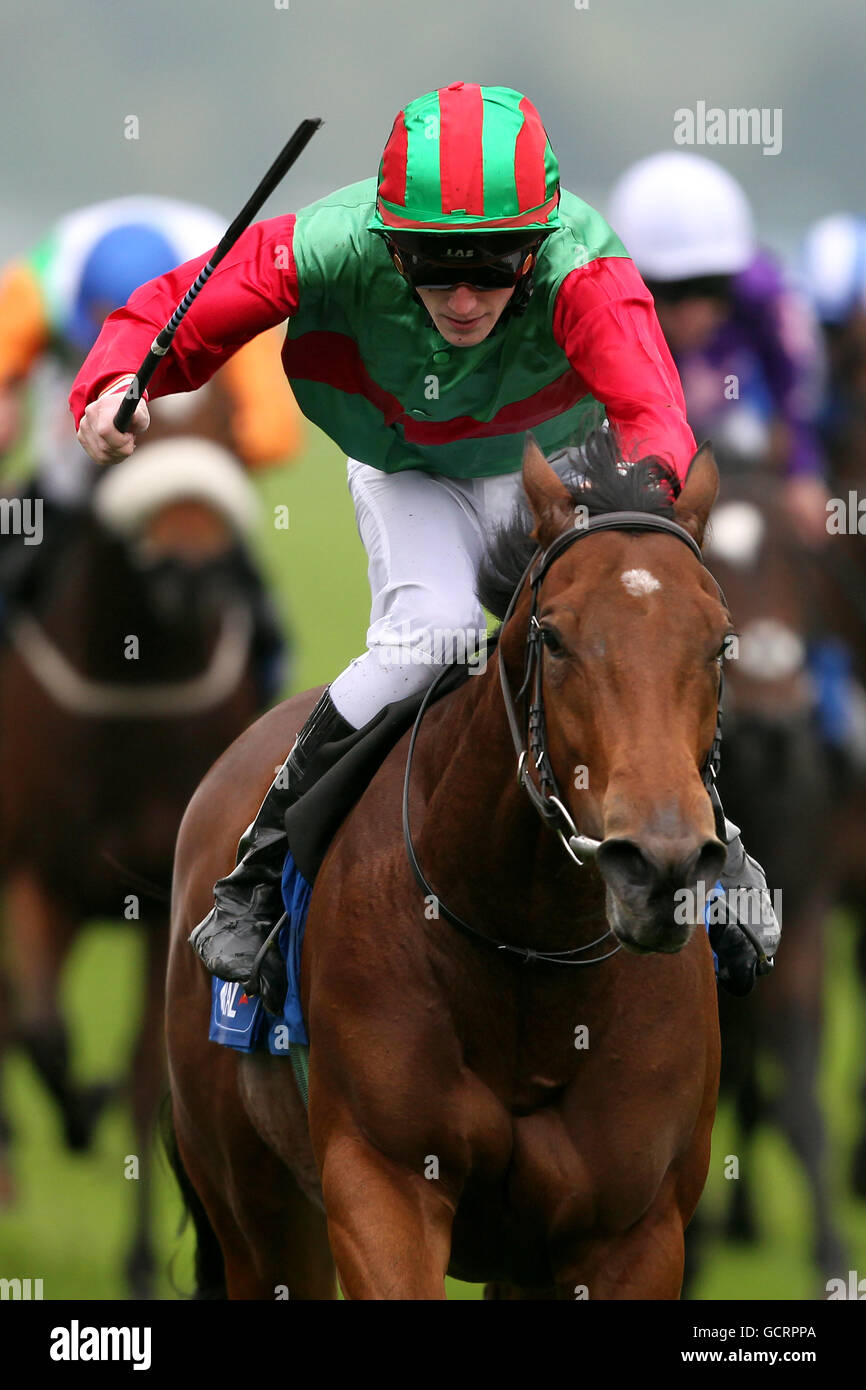 Horse Racing - The Coral Sprint Trophy - York Racecourse. Jockey William James Lee on Katla on the way to winning the Coral Handicap Stock Photo