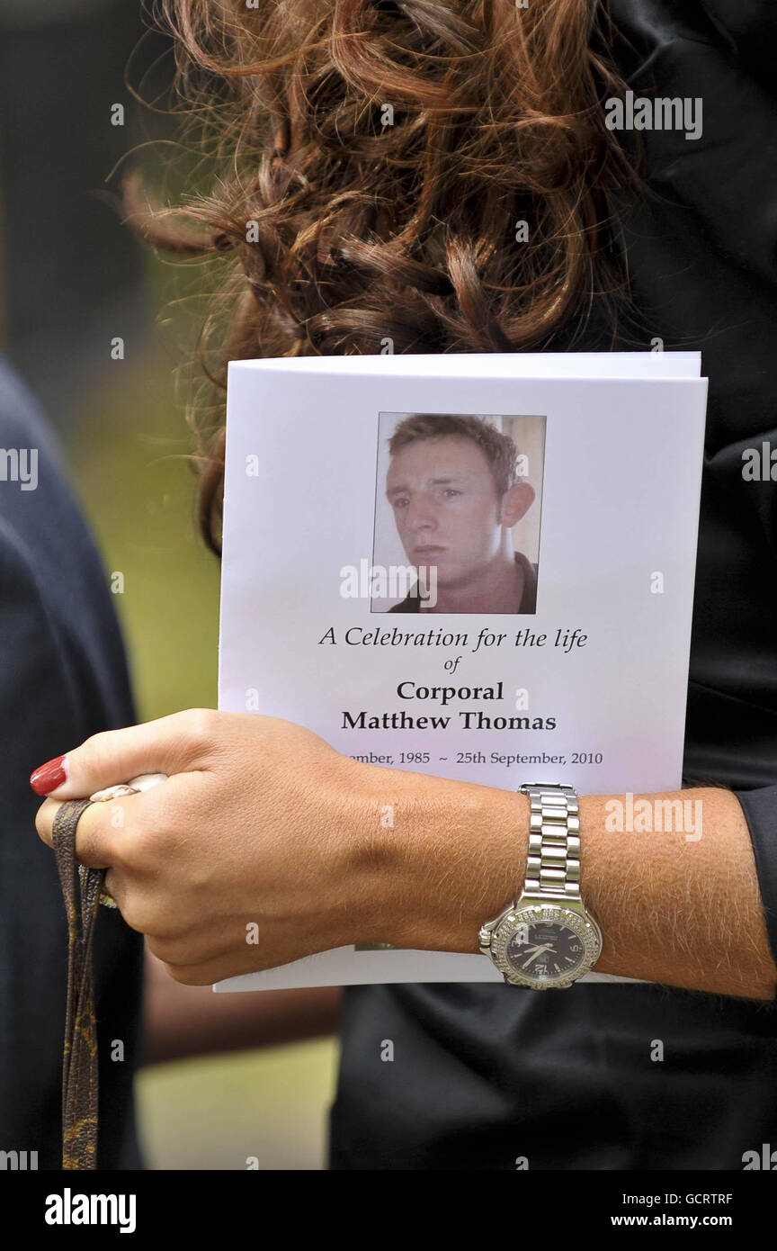 Funeral for Corporal Matthew Thomas Stock Photo Alamy