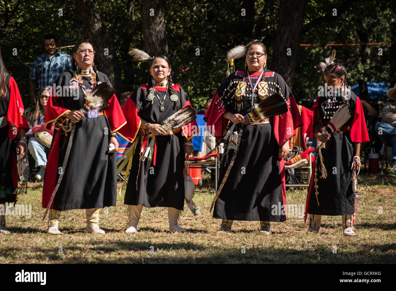 Woman dancing at the Kiowa Blackleggings Warrior Society Powwow Stock
