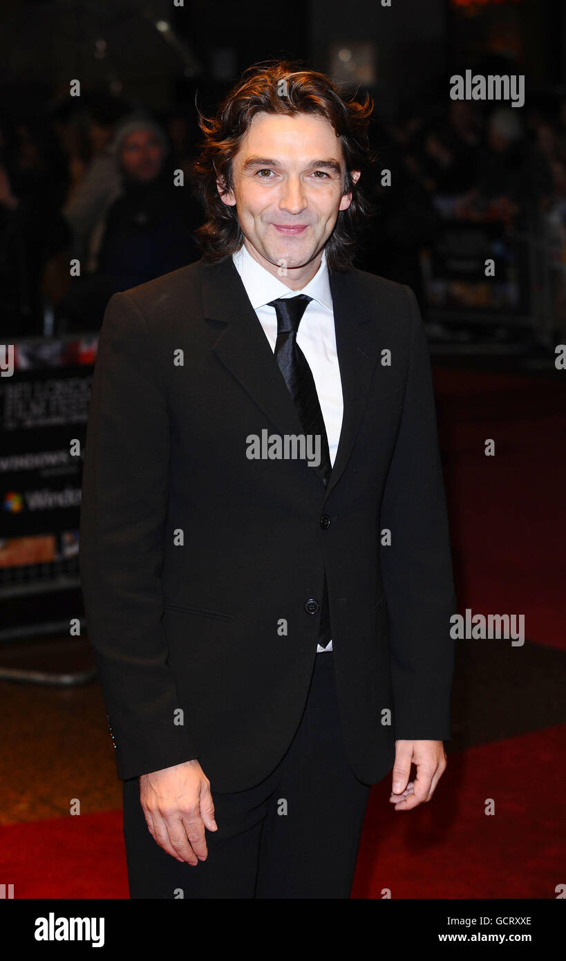 Director Justin Chadwick arrives for the premiere of The First Grader at the Odeon West End cinema in London, during the 54th BFI London Film Festival. Stock Photo
