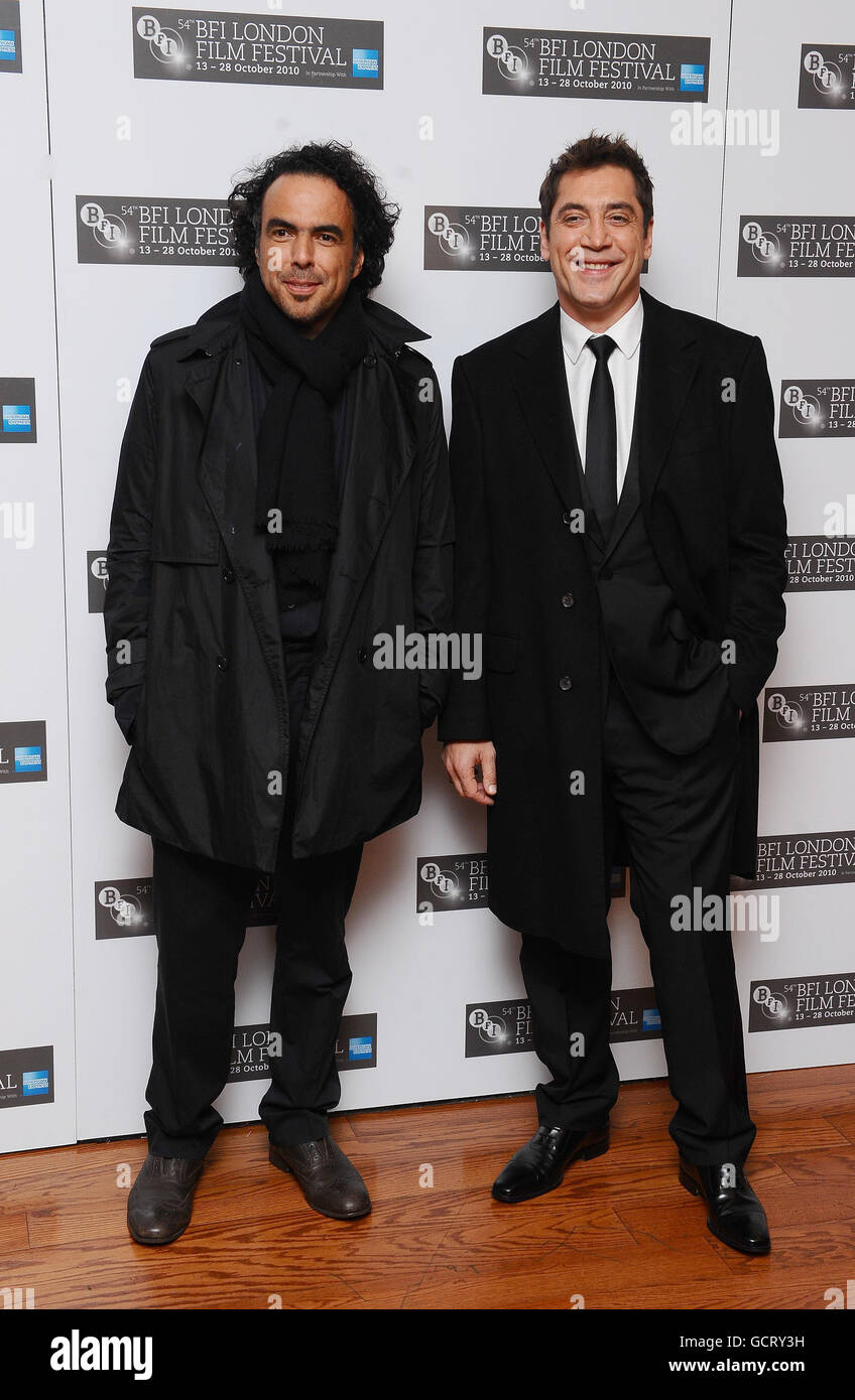 Director Alejandro Gonzalez Inarritu and Javier Bardem arrive at