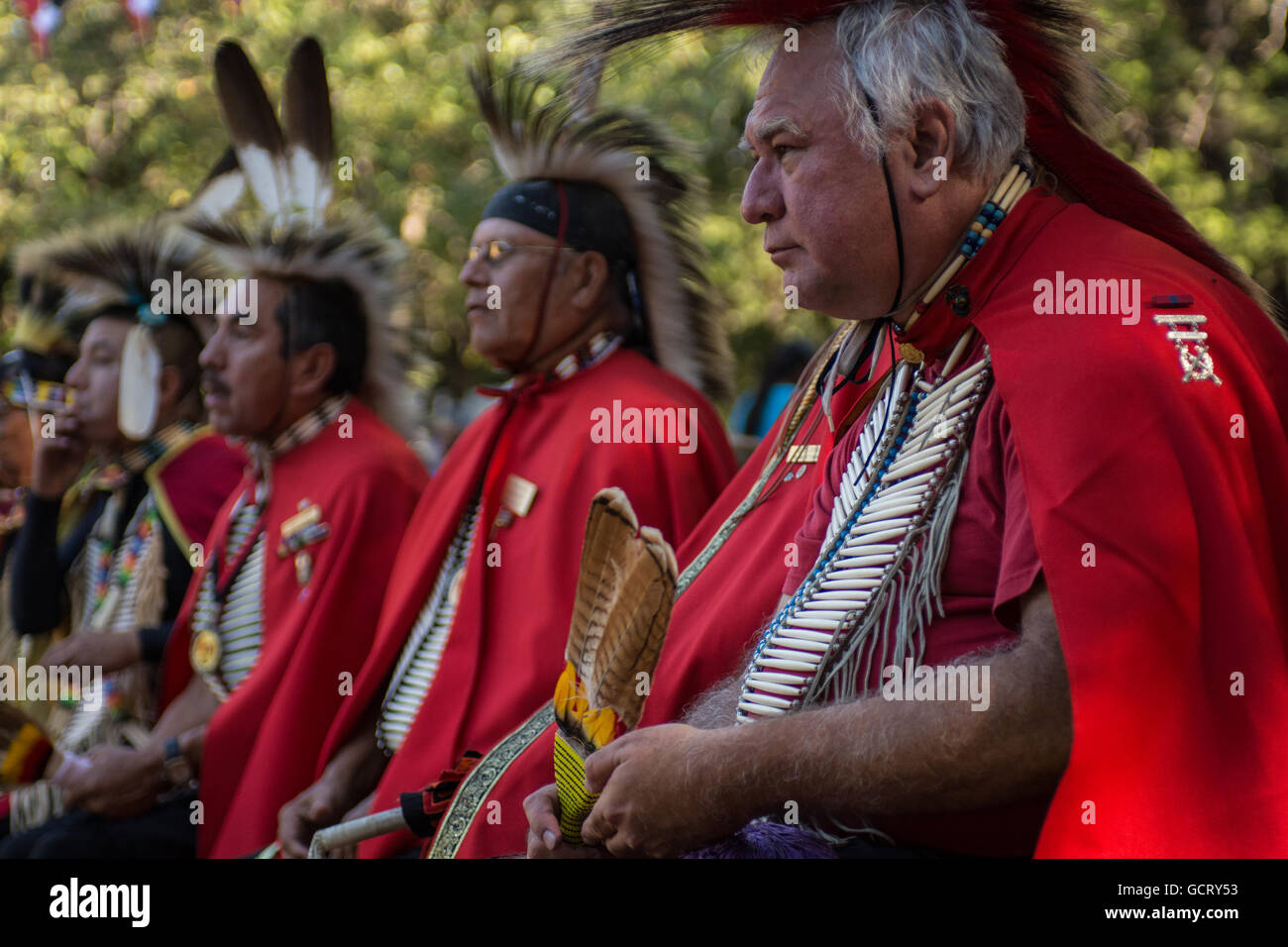 Honored veterans at the Kiowa Blackleggings Warrior Society Powwow