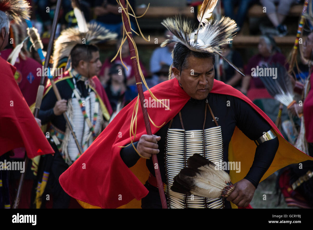 Veterans dancing at the Kiowa Blackleggings Warrior Society Powwow