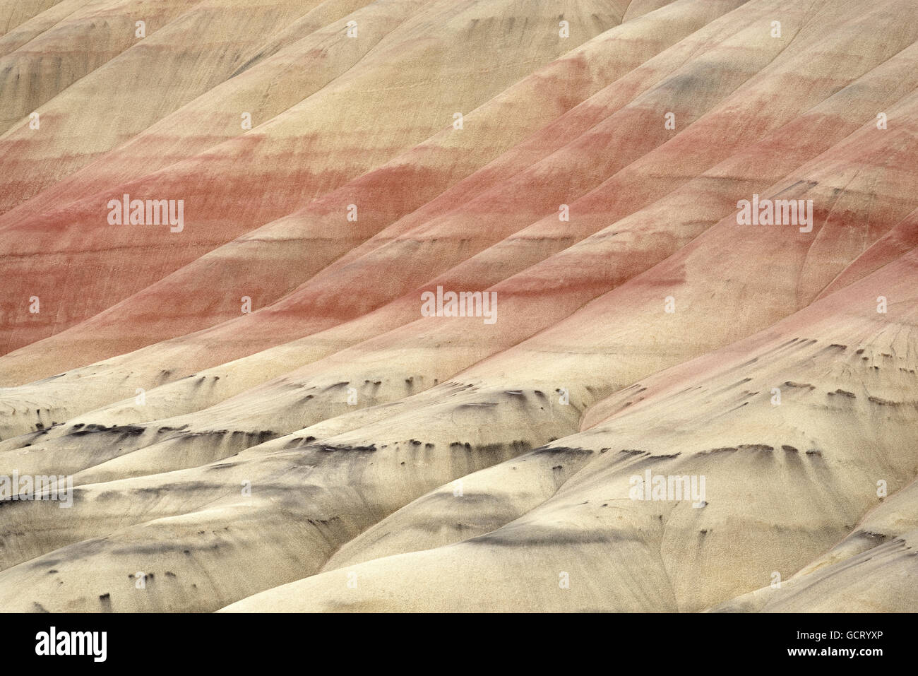 The Painted Hills in Oregon is one of the three units of the John Day Fossil Beds National Monument. Stock Photo