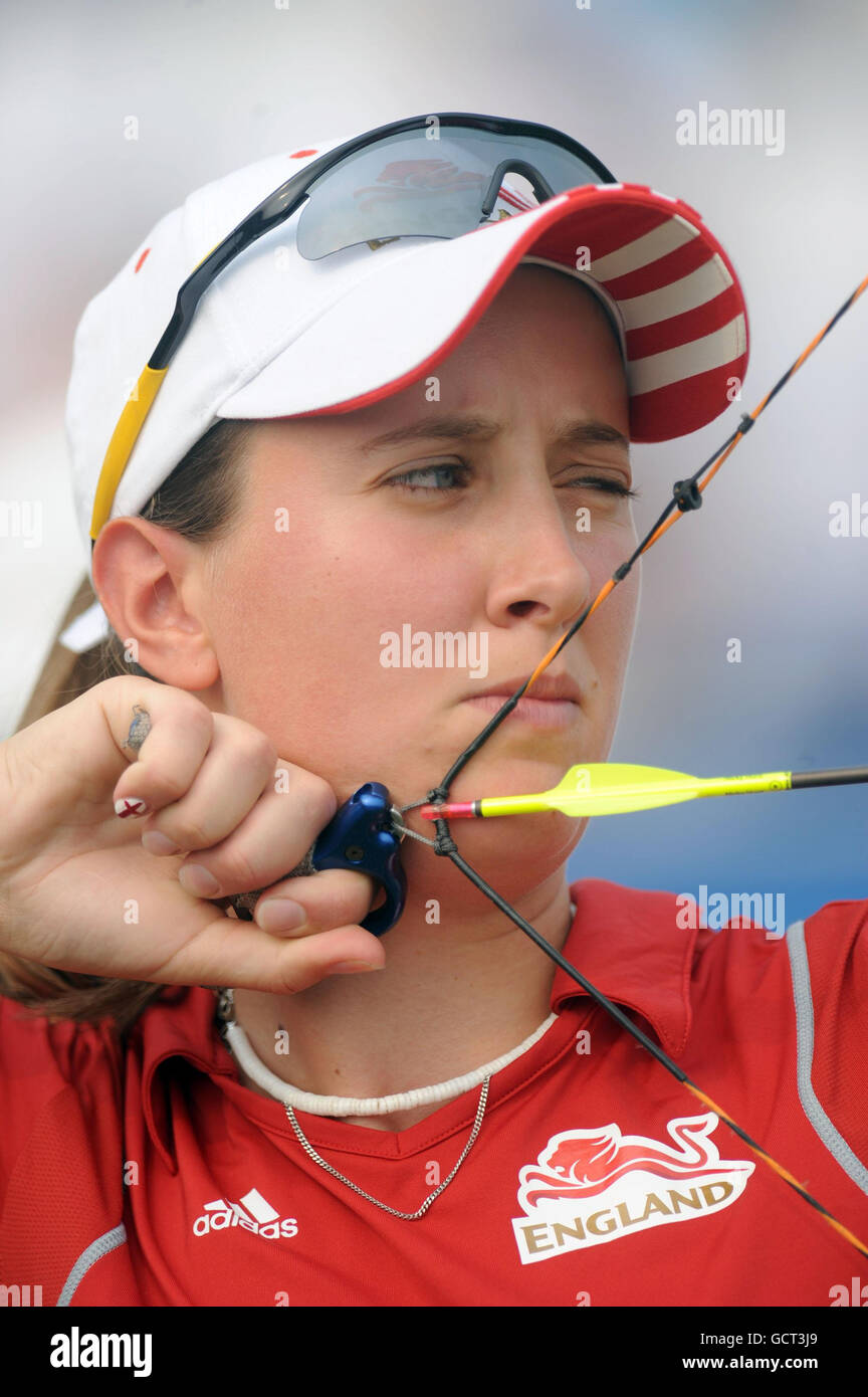 England's Nicky Hunt in action during the Women's Team Compound Archery