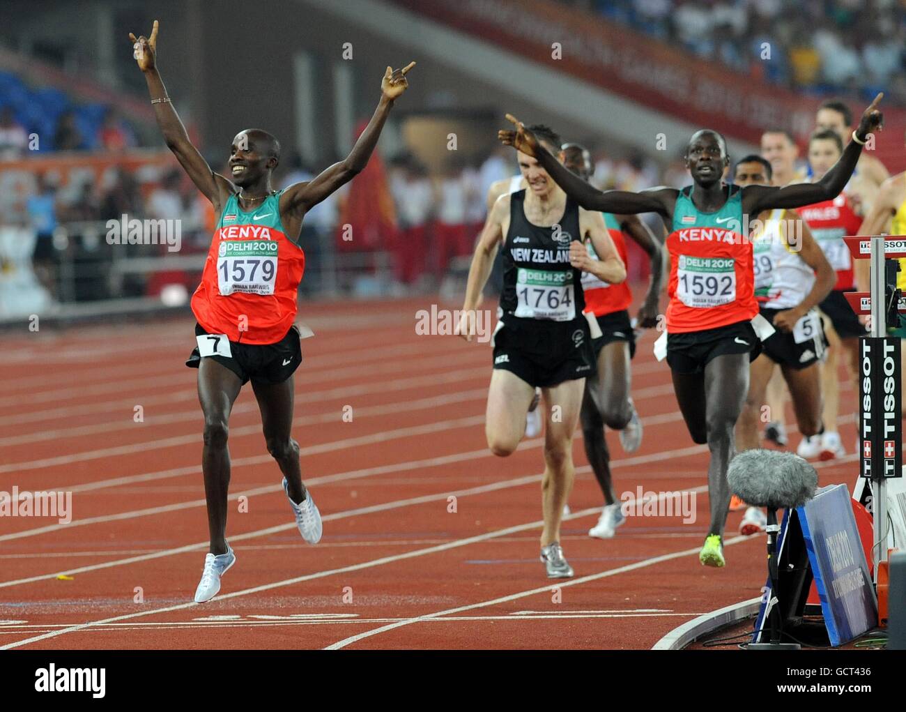 Kenya's Silas Kiplagat celebrates winning the 1500m Final at the