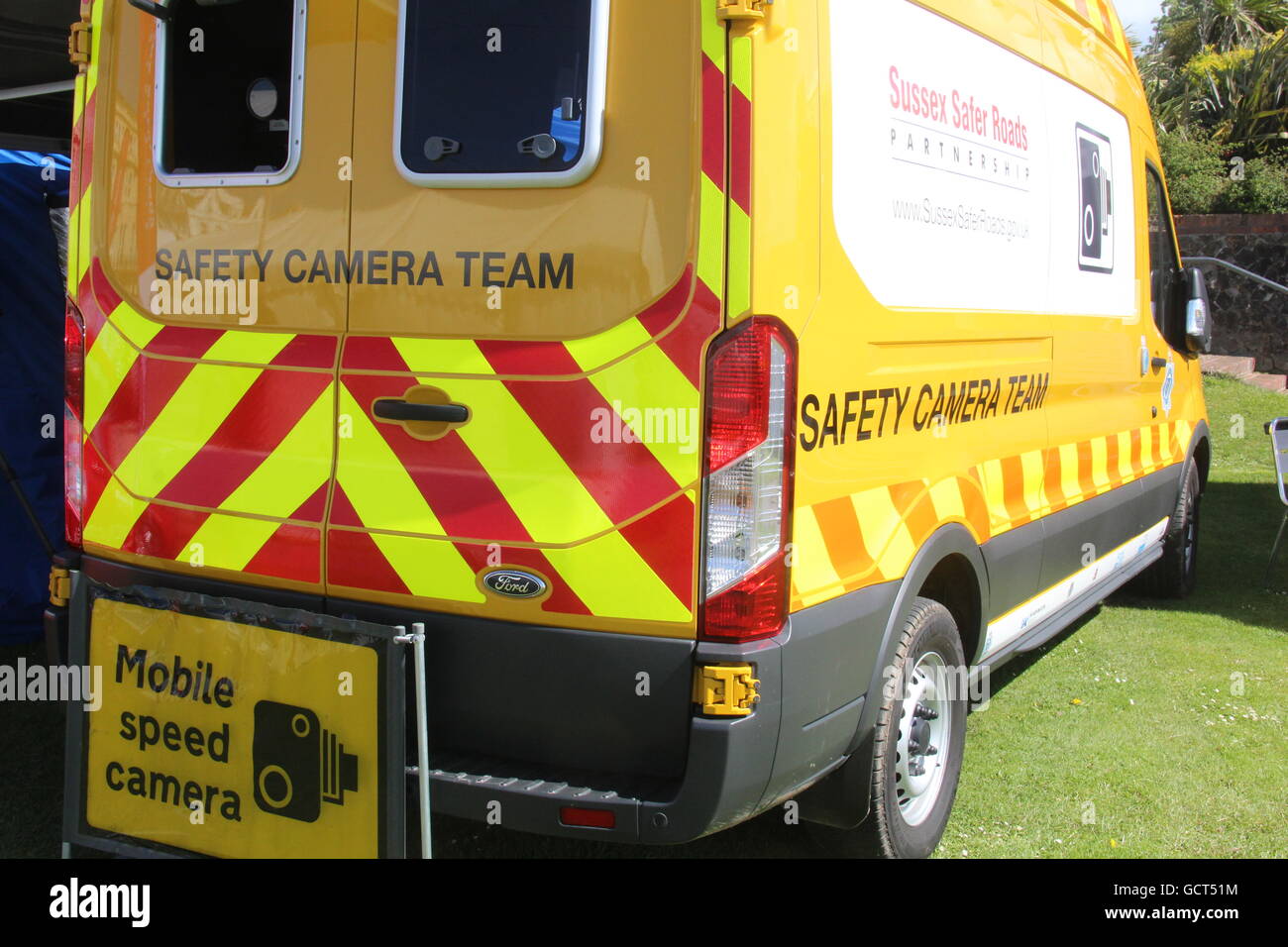 A MOBILE SPEED CAMERA VAN OF THE SUSSEX SAFER ROADS SAFETY CAMERA TEAM Stock Photo