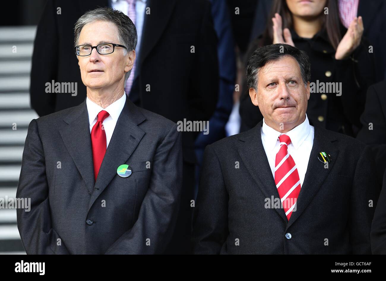 Liverpool FC's new owners John W Henry (left) and Thomas (Tom) Werner  (right) of NESV in the stands prior to kick-off Stock Photo - Alamy