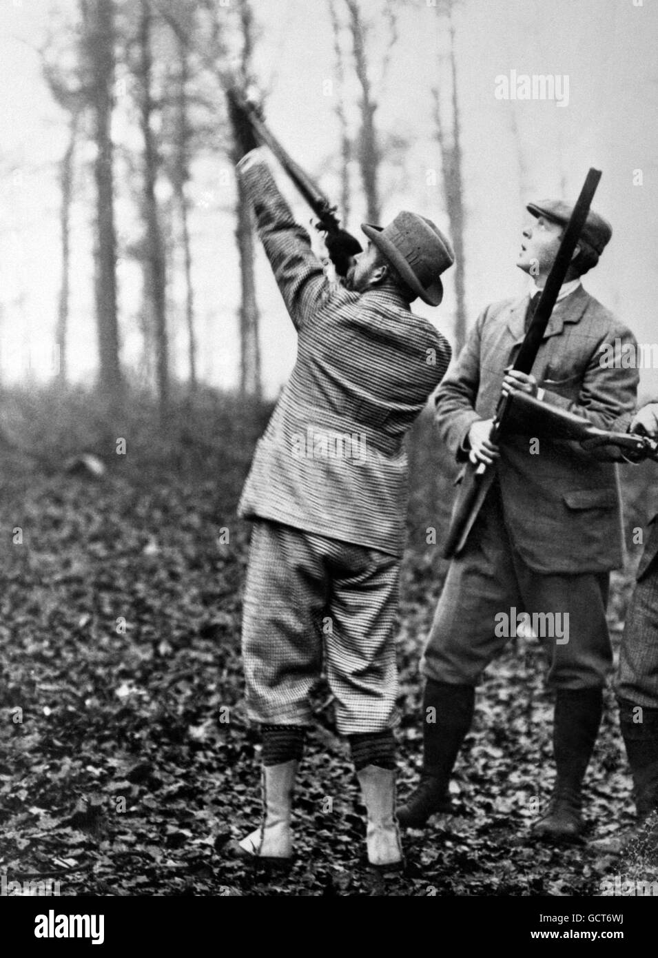 Prince George, Prince of Wales shooting pheasant and wild duck at Brocket Hall, Welwyn, Hertfordshire. Stock Photo