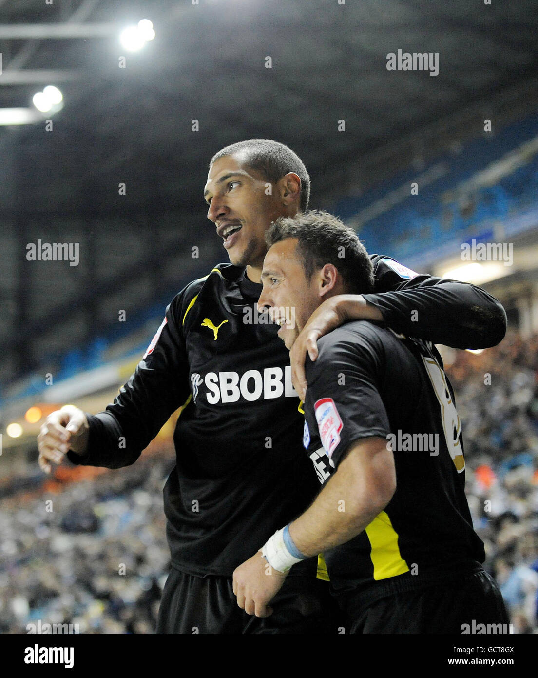 Cardiff s Jay Bothroyd left Celebrates Scoring Their Third Goal With 
