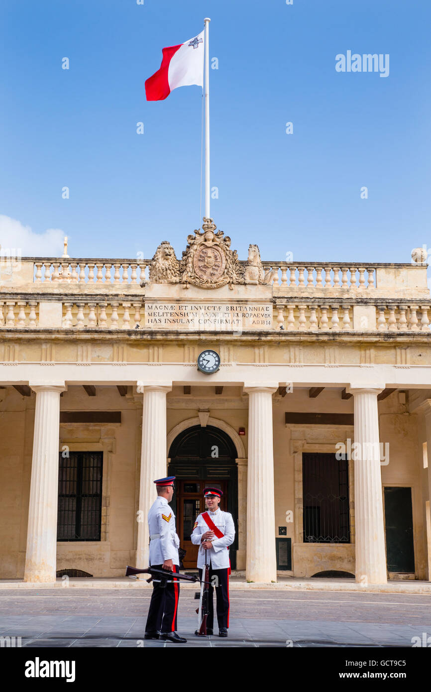 Soldiers ready for Parade in St George's Square, Valletta, Malta Stock  Photo - Alamy