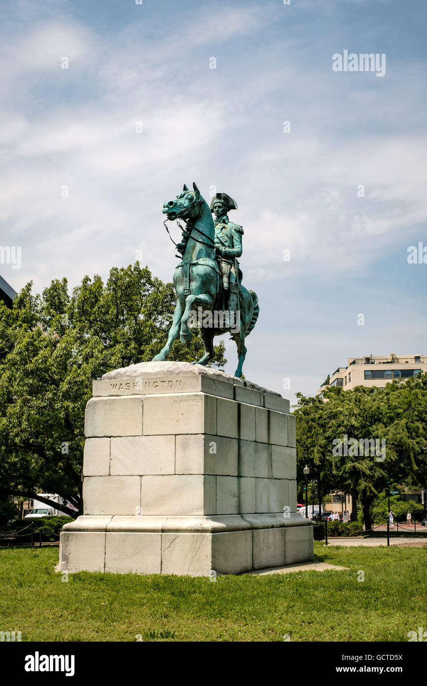 Lieutenant General George Washington, Washington Circle, Pennsylvania Avenue NW, Washington DC Stock Photo