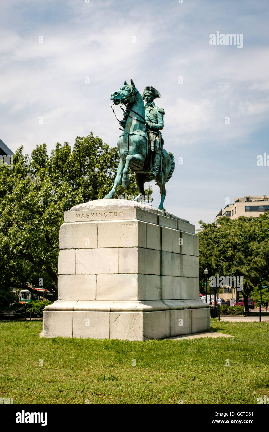 Lieutenant General George Washington, Washington Circle, Pennsylvania Avenue NW, Washington DC Stock Photo