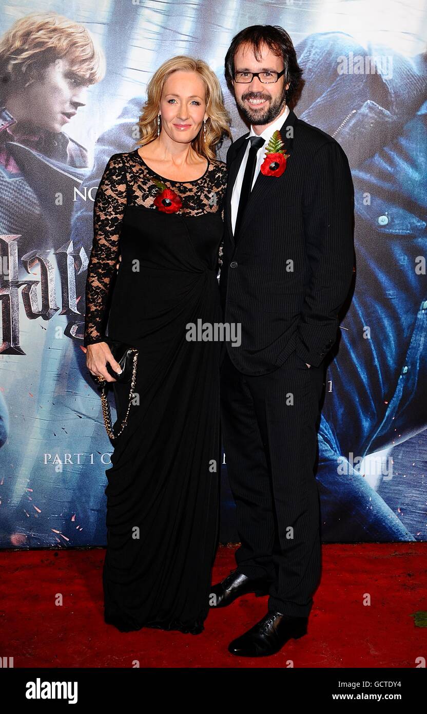 JK Rowling and husband Neil Murray arriving for the World Premiere of Harry Potter and The Deathly Hallows : Part One, at the Odeon West End, Leicester Square, London. Stock Photo