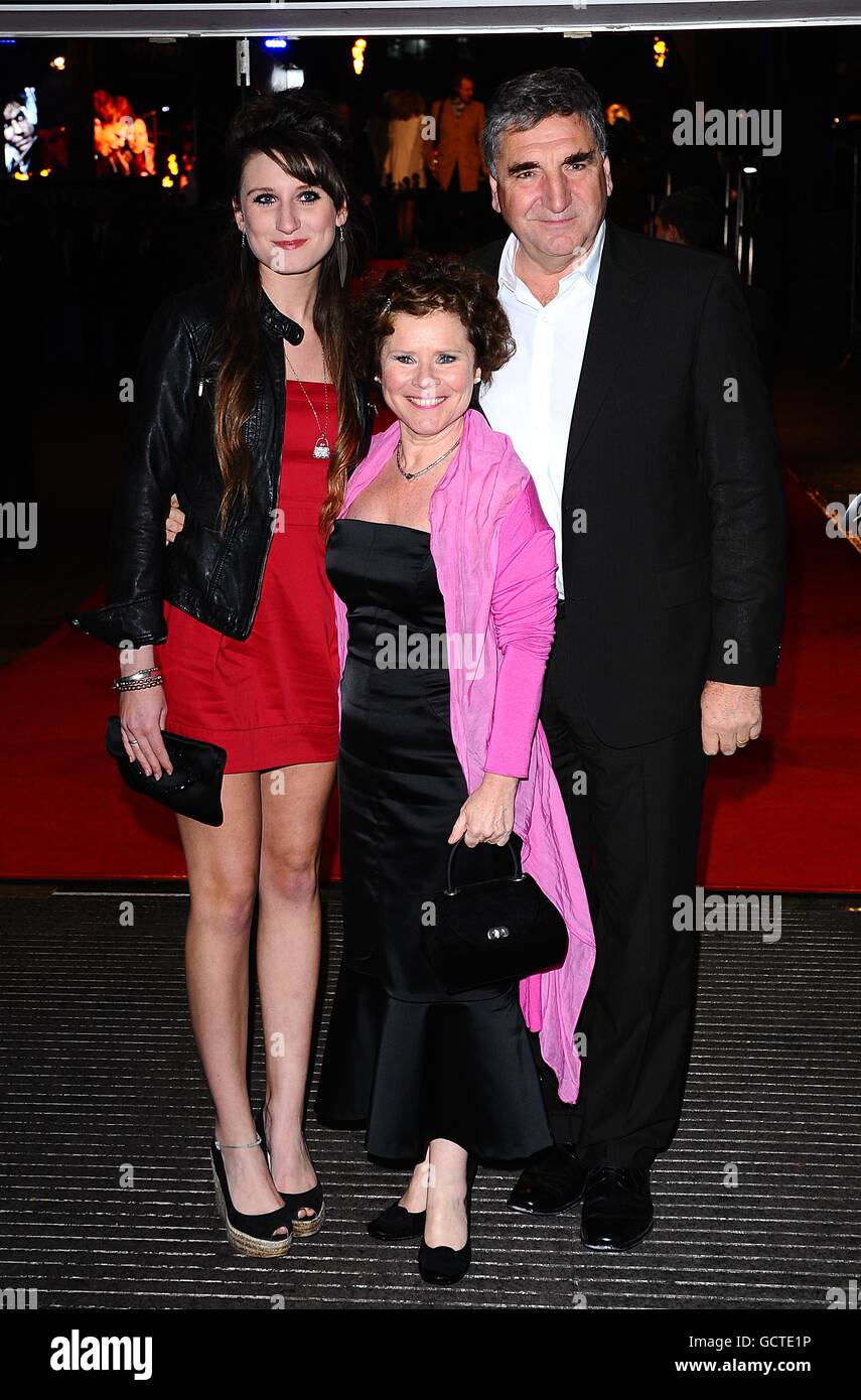 Imelda Staunton, husband Jim Carter and daughter Bessie arriving for the World Premiere of Harry Potter and The Deathly Hallows : Part One, at the Odeon West End, Leicester Square, London. Stock Photo