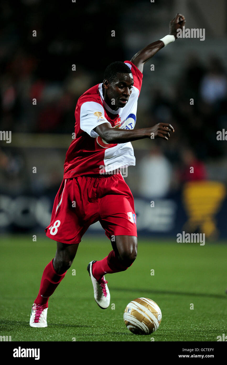 Soccer - Coupe de la Ligue - Round of 32 - FC Lorient v Stade Brestois 29 - Stade Yves Allainmat. Granddi Ngoyi, Stade Brestois 29 Stock Photo