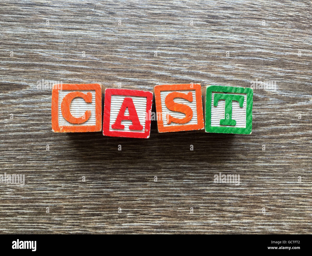 CAST word written with wood block letter toys Stock Photo Alamy