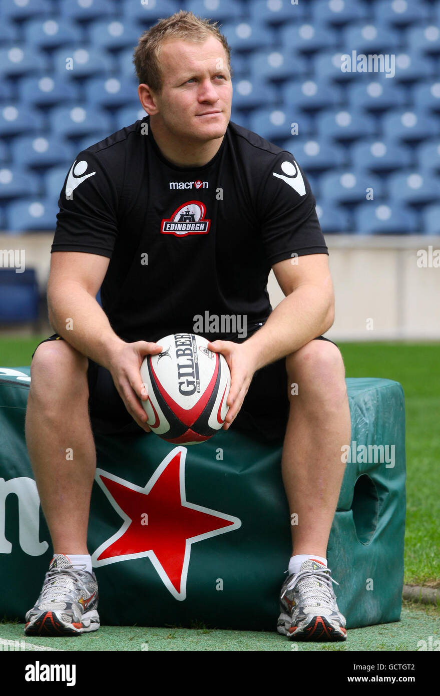Edinburgh Rugby's James King poses for a photograph during the team  announcement at Murrayfield Stadium, Edinburgh Stock Photo - Alamy